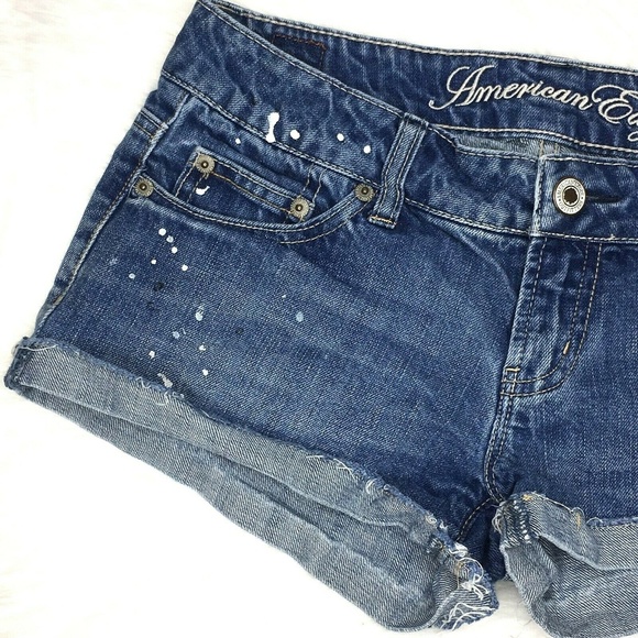 American Eagle paint spatter shorts size 2 - Picture 3 of 6